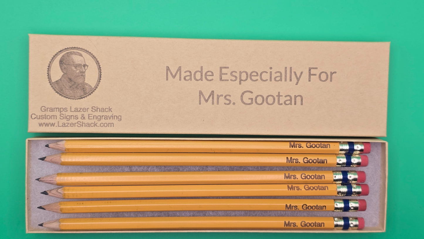 Custom Engraved Wooden Pencils