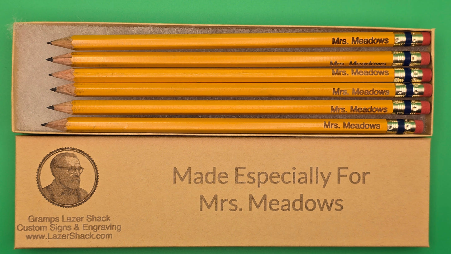 Custom Engraved Wooden Pencils