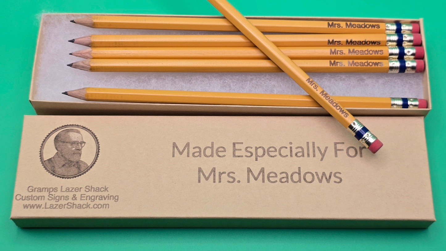 Custom Engraved Wooden Pencils