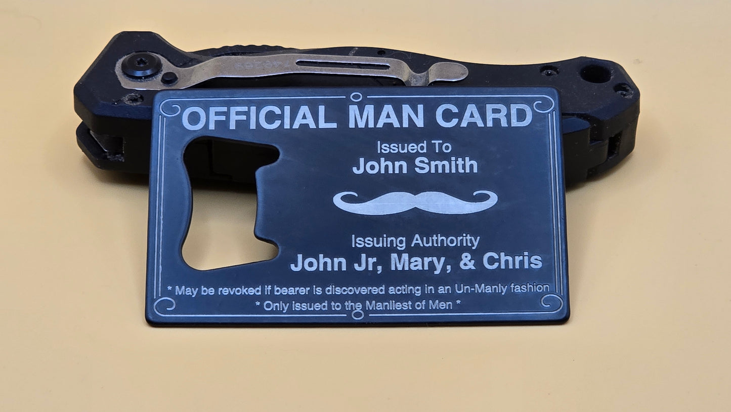 🛠️ Official "Man Card" Bottle Opener – The Ultimate Gift for Dads & Groomsmen