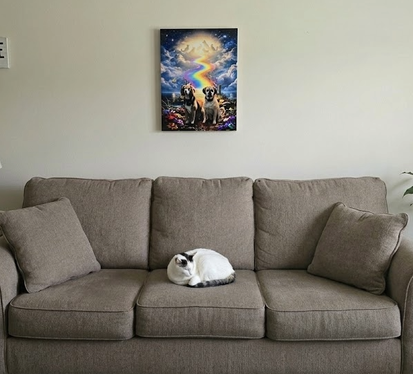 12x16 Rainbow Bridge Cradled Wood Gallery Memorial | Personalized Pet Memorial | Ready to Hang