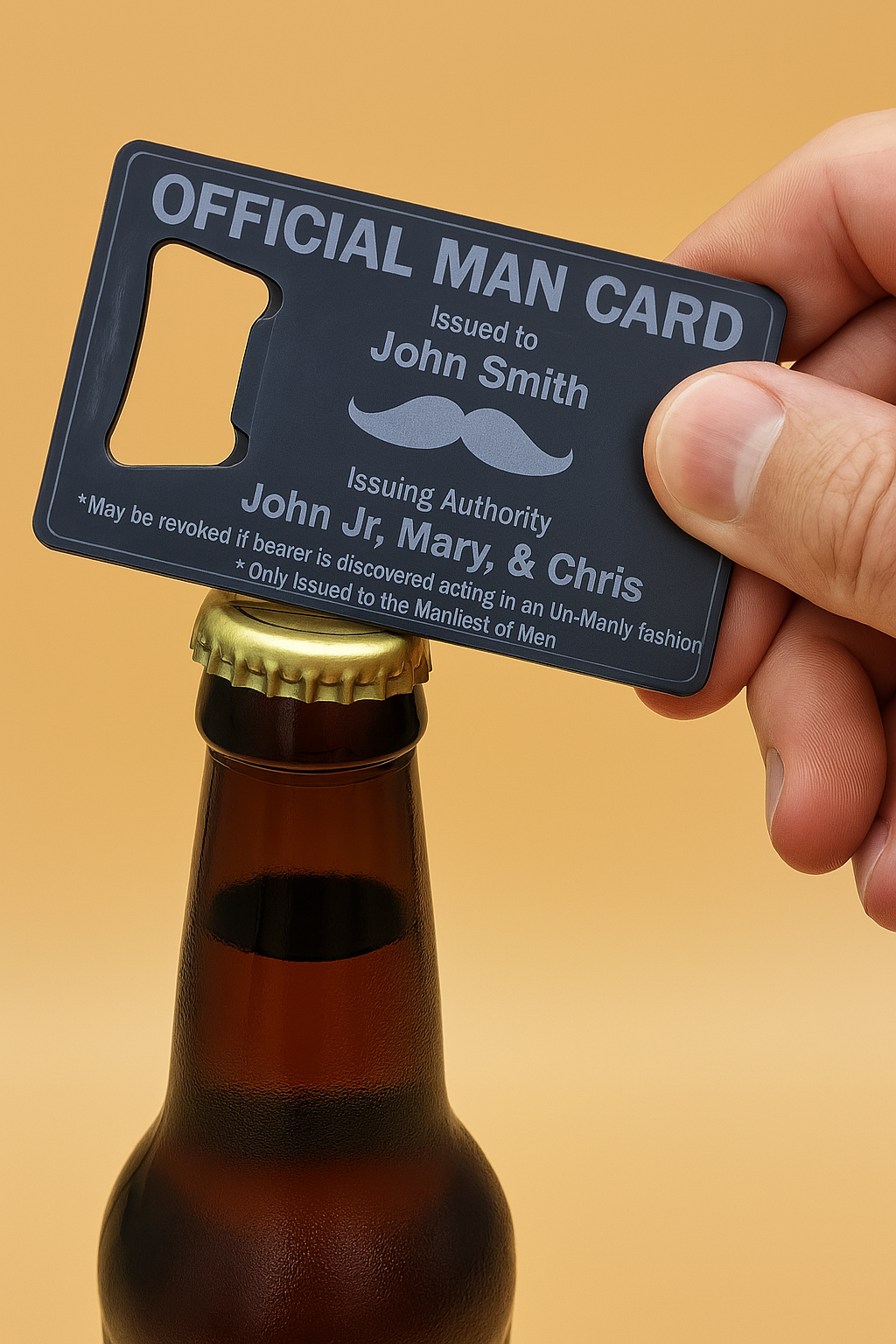 🛠️ Official "Man Card" Bottle Opener – The Ultimate Gift for Dads & Groomsmen