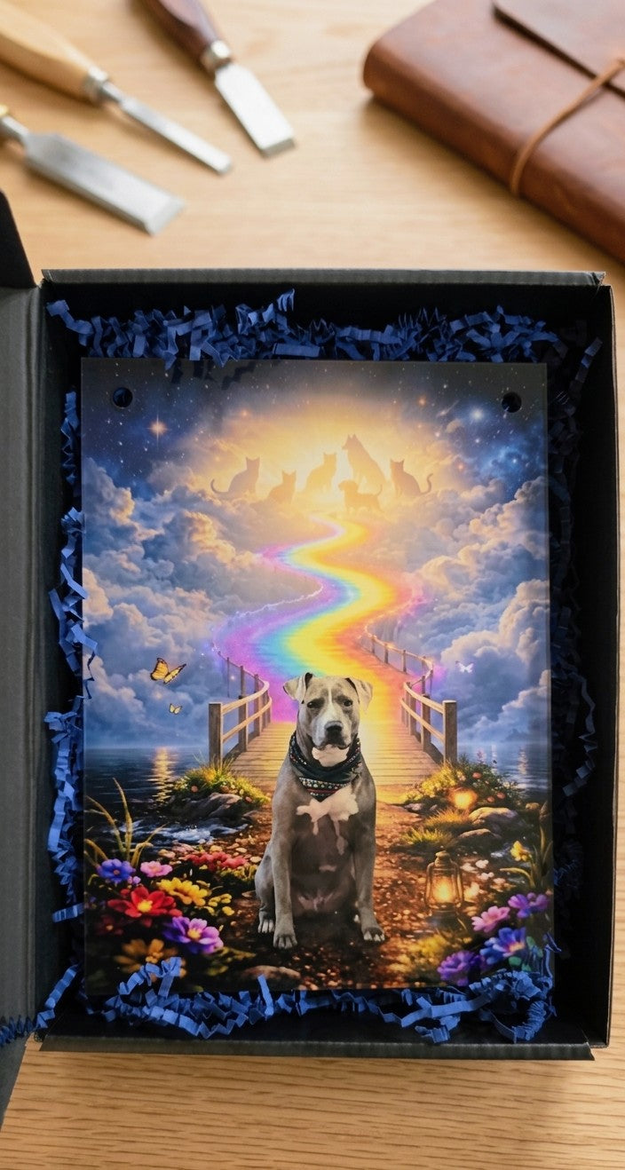 Rainbow Bridge Pet Memorial Acrylic | Custom Light Catcher | Personalized Pet Loss Gift