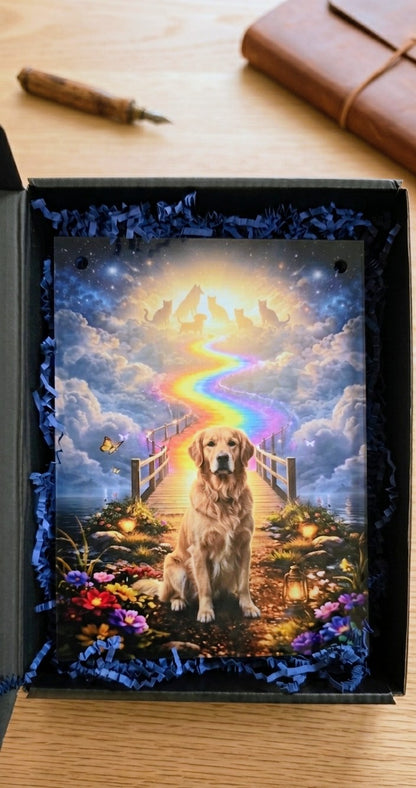 Rainbow Bridge Pet Memorial Acrylic | Custom Light Catcher | Personalized Pet Loss Gift