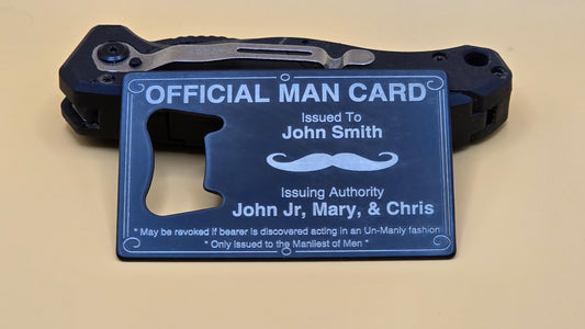 🛠️ Official "Man Card" Bottle Opener – The Ultimate Gift for Dads & Groomsmen
