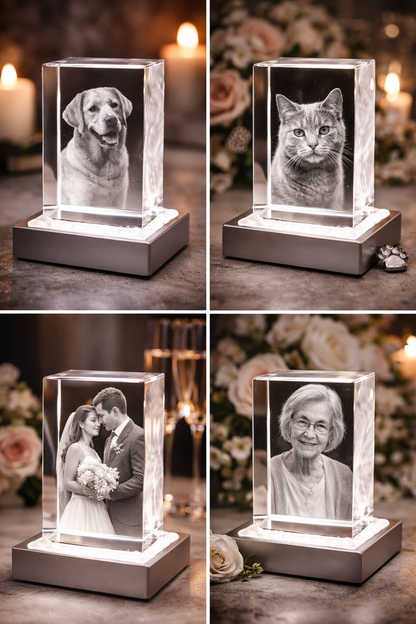 Custom 3D Photo Crystal Inner-Engraved K9 Optical Crystal