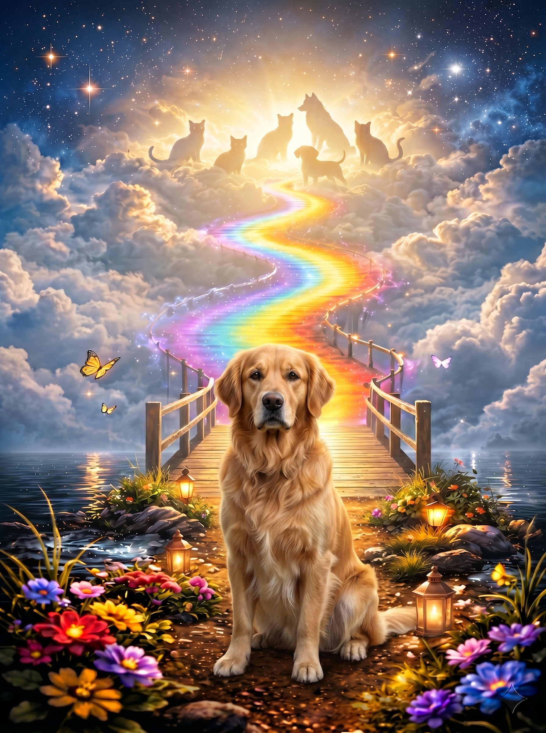 Scooter — the finished Rainbow Bridge portrait